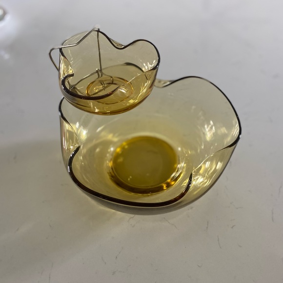 Vintage Amber Chip & Dip Bowl Set 1980’s 🌿 - Picture 3 of 8